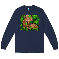 Navy st patrick's day lucky cow family Long Sleeve Tee - RanaPortraitStore