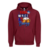 Burgundy Red white and boozy 4th of july Zipper Hoodie - CowGirlArtShop