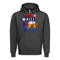 Charcoal Heather Red white and boozy 4th of july Zipper Hoodie - CowGirlArtShop