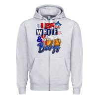 Heather Grey Red white and boozy 4th of july Zipper Hoodie - CowGirlArtShop