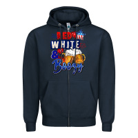 Navy Red white and boozy 4th of july Zipper Hoodie - CowGirlArtShop