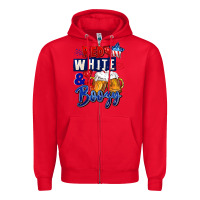 Red Red white and boozy 4th of july Zipper Hoodie - CowGirlArtShop