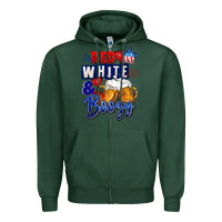 Sports Green Red white and boozy 4th of july Zipper Hoodie - CowGirlArtShop