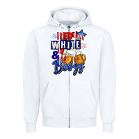 White Red white and boozy 4th of july Zipper Hoodie - CowGirlArtShop