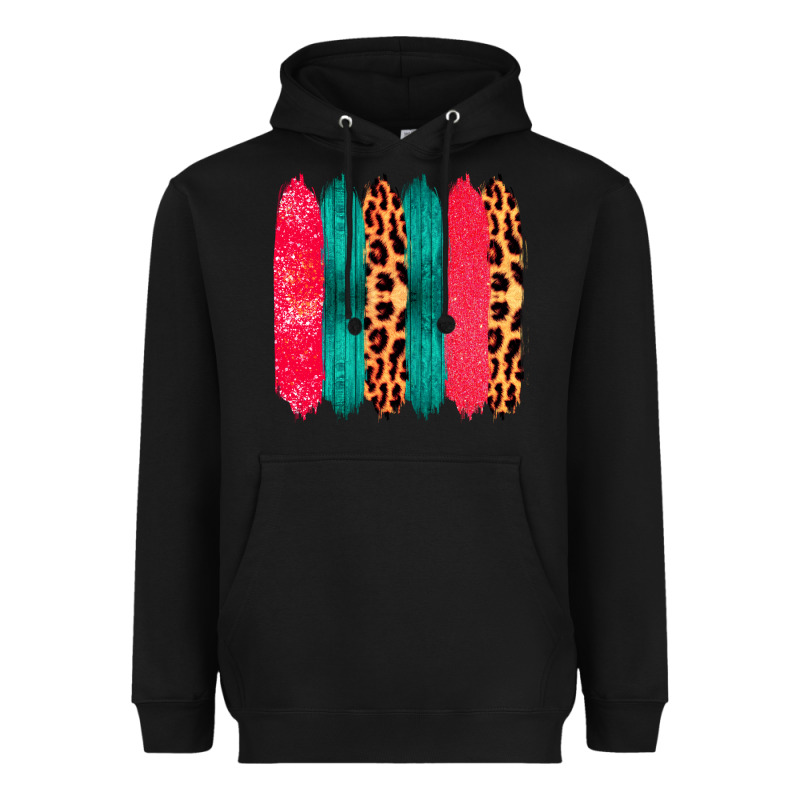 Colored Leopard And Wood Patterned Western Brush Strokes Heavyweight Hoodie by Bettercallsaul | Teevron