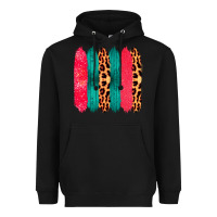 Black Colored Leopard and Wood Patterned Western Brush Strokes Heavyweight Hoodie - Bettercallsaul
