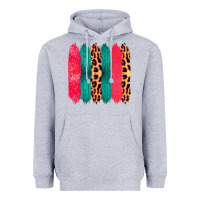 Heather Grey Colored Leopard and Wood Patterned Western Brush Strokes Heavyweight Hoodie - Bettercallsaul