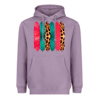 Lavender Colored Leopard and Wood Patterned Western Brush Strokes Heavyweight Hoodie - Bettercallsaul