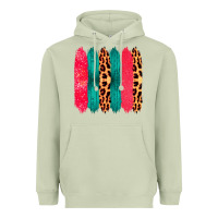 Matcha Colored Leopard and Wood Patterned Western Brush Strokes Heavyweight Hoodie - Bettercallsaul