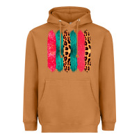 Meerkat Colored Leopard and Wood Patterned Western Brush Strokes Heavyweight Hoodie - Bettercallsaul
