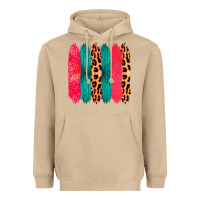 Mushroom Colored Leopard and Wood Patterned Western Brush Strokes Heavyweight Hoodie - Bettercallsaul