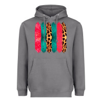 Storm Colored Leopard and Wood Patterned Western Brush Strokes Heavyweight Hoodie - Bettercallsaul