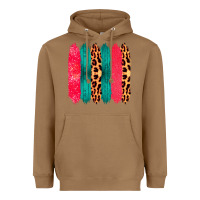 Toasted Coconut Colored Leopard and Wood Patterned Western Brush Strokes Heavyweight Hoodie - Bettercallsaul
