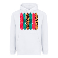White Colored Leopard and Wood Patterned Western Brush Strokes Heavyweight Hoodie - Bettercallsaul