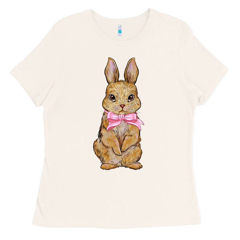 Easter Rabbit Pink Flowers Ladies Tee by BarkalooDesign | Teevron