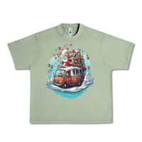 Oil Green happy santa Urban Heavy Tee - Unal Design