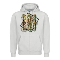 Dove Grey mama leopard Zipper Hoodie - CowhideDigitalArt