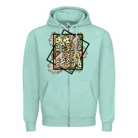 Seafoam mama leopard Zipper Hoodie - CowhideDigitalArt