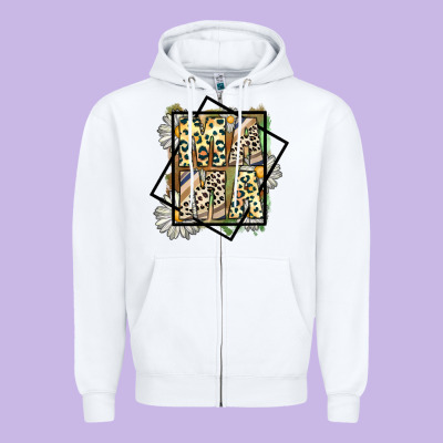 Mama Leopard Zipper Hoodie Designed By Cowhidedigitalart