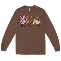 Chestnut peace love art Long Sleeve Tee - texasbilliewilder