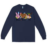 Navy peace love art Long Sleeve Tee - texasbilliewilder