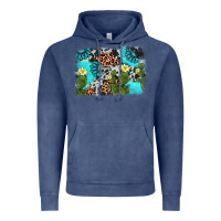Vintage Denim cactus gemstone background Vintage Hoodie - AdoDesignShop