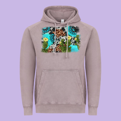 Cactus Gemstone Background Vintage Hoodie Designed By Adodesignshop