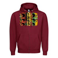 Burgundy juneteenth 1865 brush stroke Zipper Hoodie - HRA Design Shop