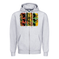 Heather Grey juneteenth 1865 brush stroke Zipper Hoodie - HRA Design Shop