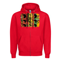 Red juneteenth 1865 brush stroke Zipper Hoodie - HRA Design Shop