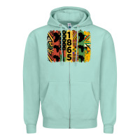 Seafoam juneteenth 1865 brush stroke Zipper Hoodie - HRA Design Shop