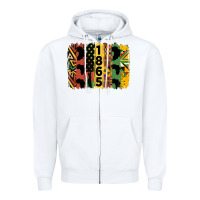 White juneteenth 1865 brush stroke Zipper Hoodie - HRA Design Shop