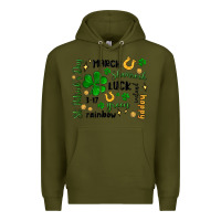 Army Green st. patricks day doodle Premium Hoodie - MaliasSmallBusiness