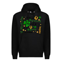 Black st. patricks day doodle Premium Hoodie - MaliasSmallBusiness