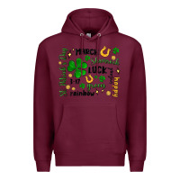 Burgundy st. patricks day doodle Premium Hoodie - MaliasSmallBusiness