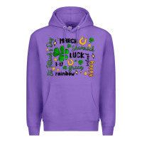 Purple st. patricks day doodle Premium Hoodie - MaliasSmallBusiness