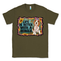 Army Green life is better with a beagle Classic Tee - RanaPortraitStore