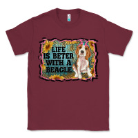 Burgundy life is better with a beagle Classic Tee - RanaPortraitStore