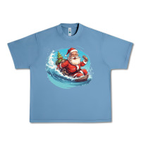Pebble Blue surf happy santa Urban Heavy Tee - Unal Design