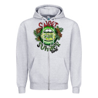 Heather Grey sweet summer time Zipper Hoodie - SublimationCraftShop