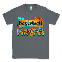 Charcoal Heather basketball mama with leopard Classic Tee - Zillion Design Studio