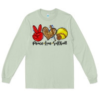 Matcha peace love softball Long Sleeve Tee - Zillion Design Studio