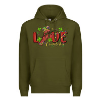 Army Green mardi gras love crawfish Premium Hoodie - MaliasSmallBusiness