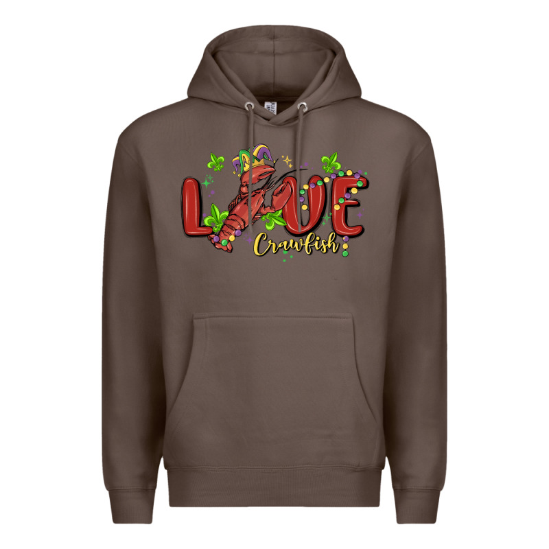 Mardi Gras Love Crawfish Premium Hoodie by MaliasSmallBusiness | Teevron