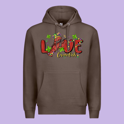 Mardi Gras Love Crawfish Premium Hoodie Designed By Maliassmallbusiness