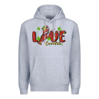 Heather Grey mardi gras love crawfish Premium Hoodie - MaliasSmallBusiness