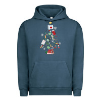 Pigment Midnight Navy nurse christmas tree Urban Hoodie - MaliasSmallBusiness