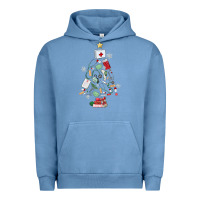 Pigment Pebble Blue nurse christmas tree Urban Hoodie - MaliasSmallBusiness