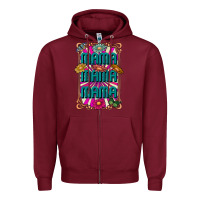 Burgundy mama mama mama Zipper Hoodie - CowhideDigitalArt