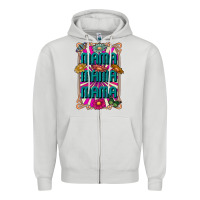 Dove Grey mama mama mama Zipper Hoodie - CowhideDigitalArt